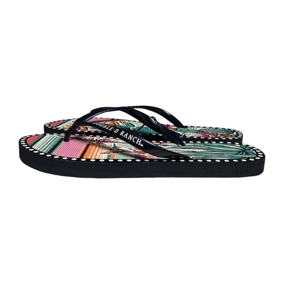 Double D Ranch Flip Flops Thong Sandals Size M (8 8.5 9 9.5) Cactus Hummingbird - Picture 3 of 12